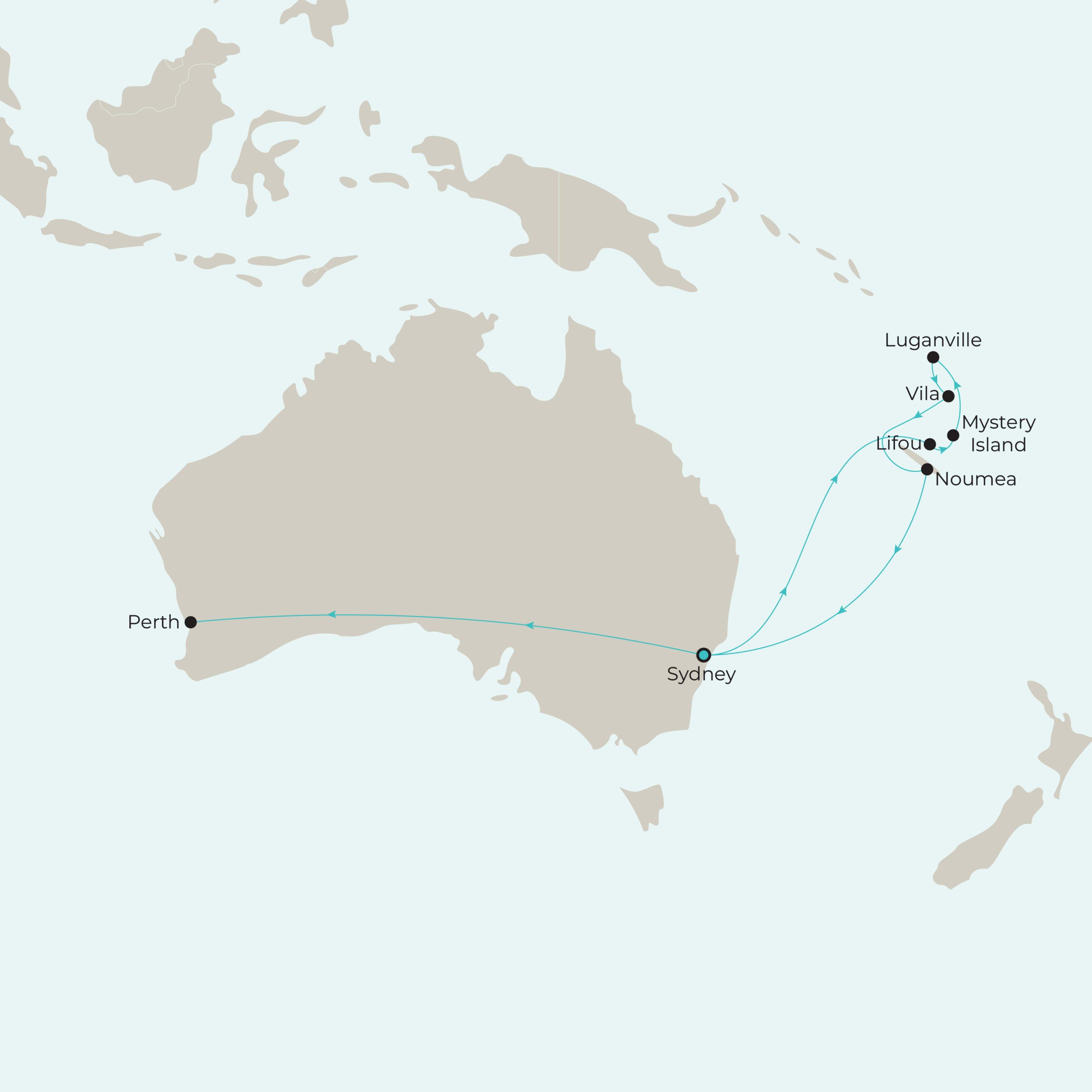 Celebrity Solstice Voyage Map
